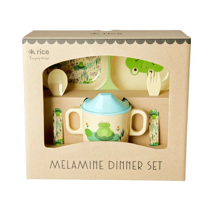 RICE Melamin Geschirr-Set Frosch