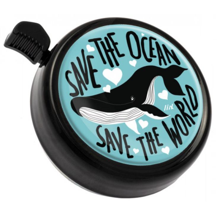 Fahrradklingel Big - Save the Ocean - Schwarz