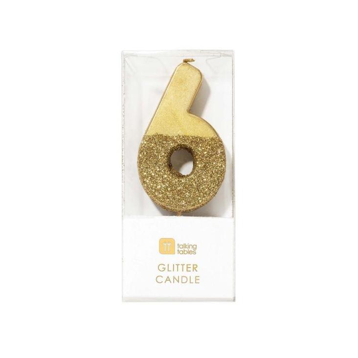 Zahlenkerze 6 Gold