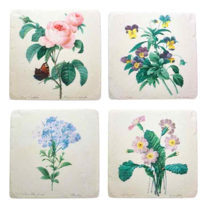 Vintage Flower Coasters (4er Set)