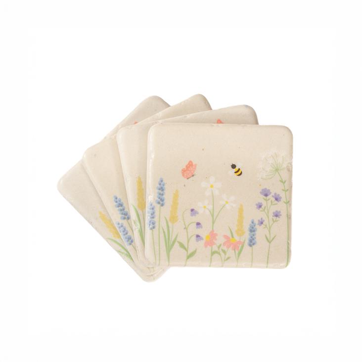 Meadow Floral Coasters - Set of 4