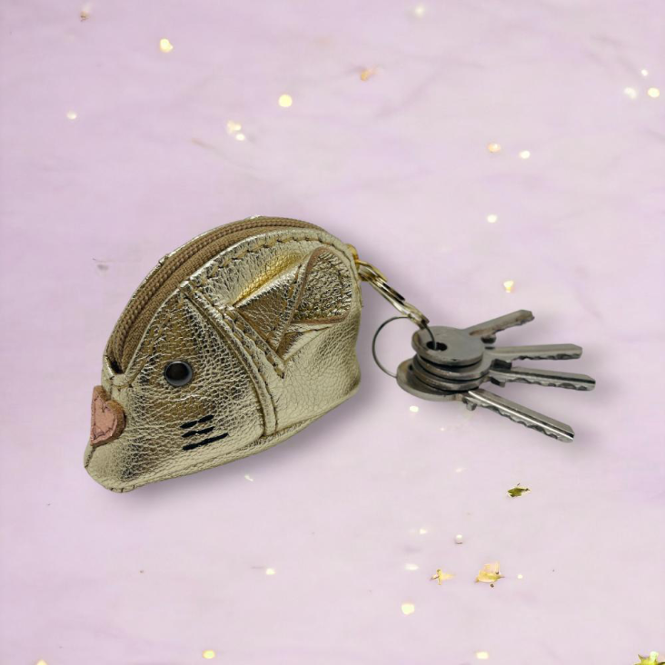 Schlüsseltäschchen Cashmouse Leder gold