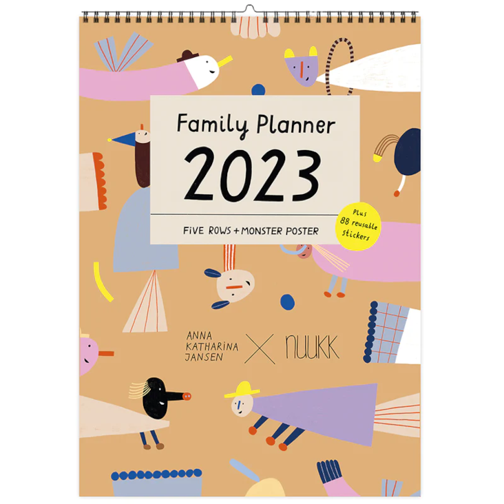 Monster Familienkalender 2023 inkl. Poster + 88 Sticker