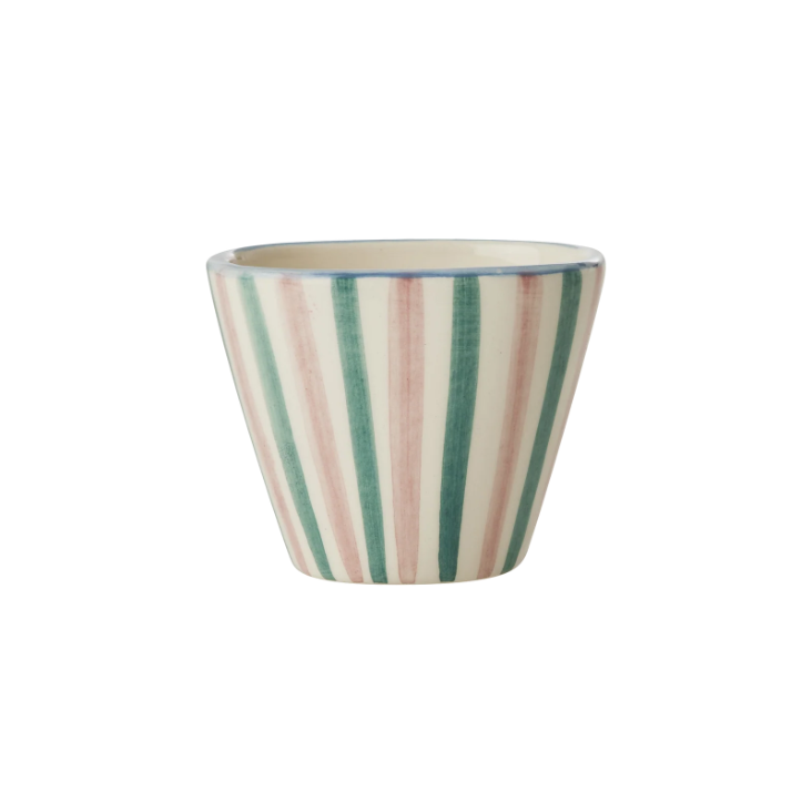 Extra kleiner Keramik Espressobecher - Hand-painted Stripes