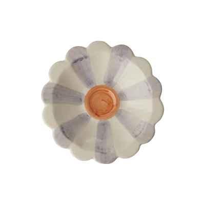 Small Ceramic Dipping Bowl - Lavender - Hand-painted Stripes