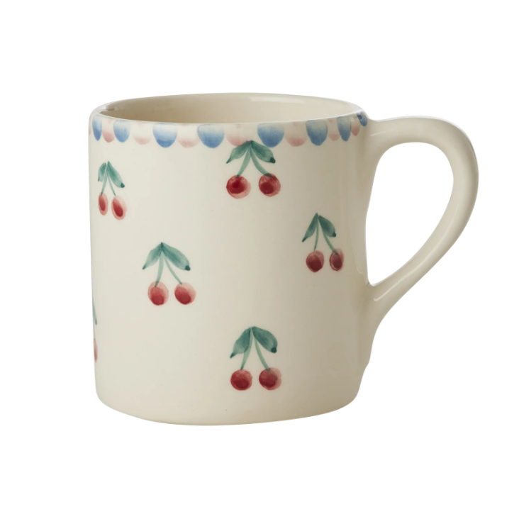 Tasse mit handgemalten Kirschen