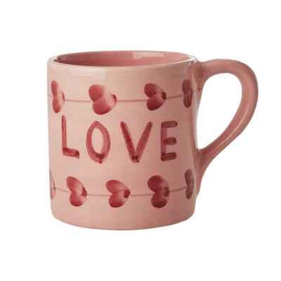 Ceramic Mug - Pink - Hand-painted LOVE