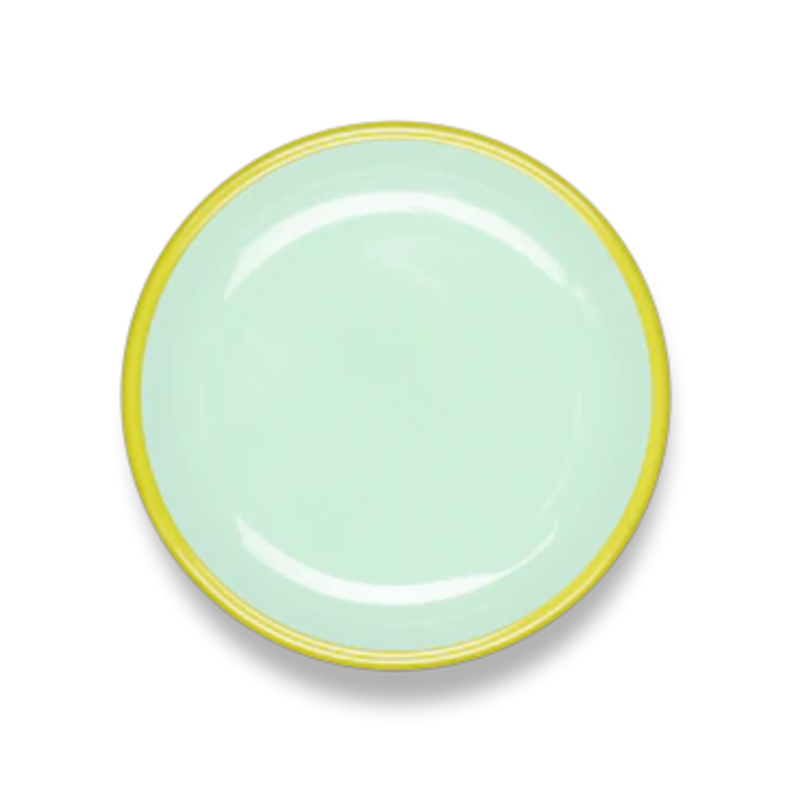 PLATE 26CM MINT WITH CHARTREUSE RIM