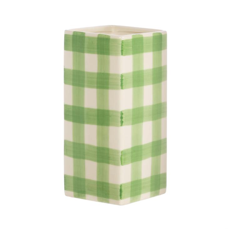 Gingham Vase Grün