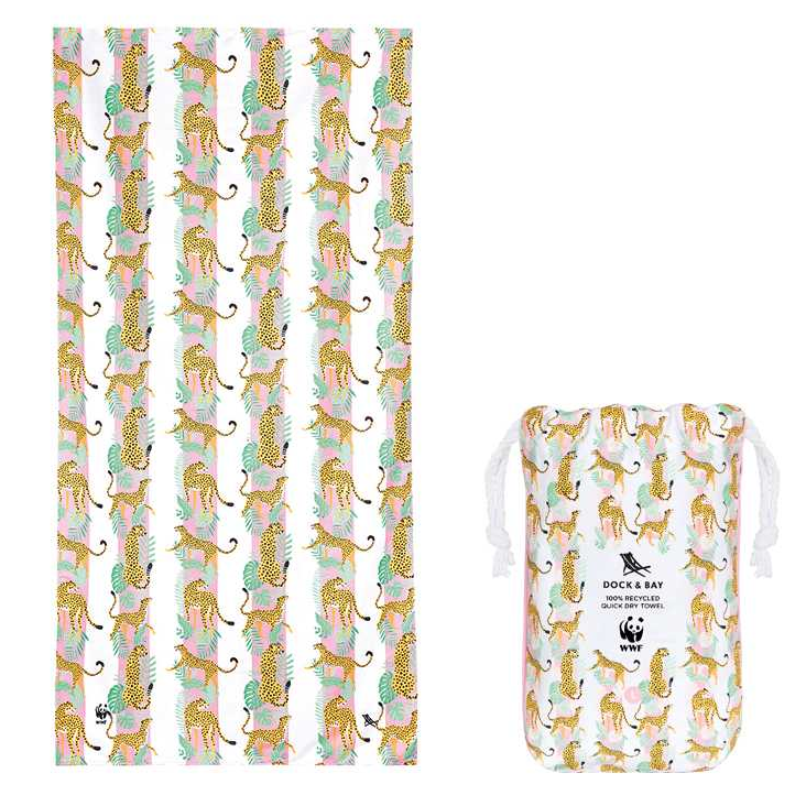 Towel WWF LEOPARD L pink