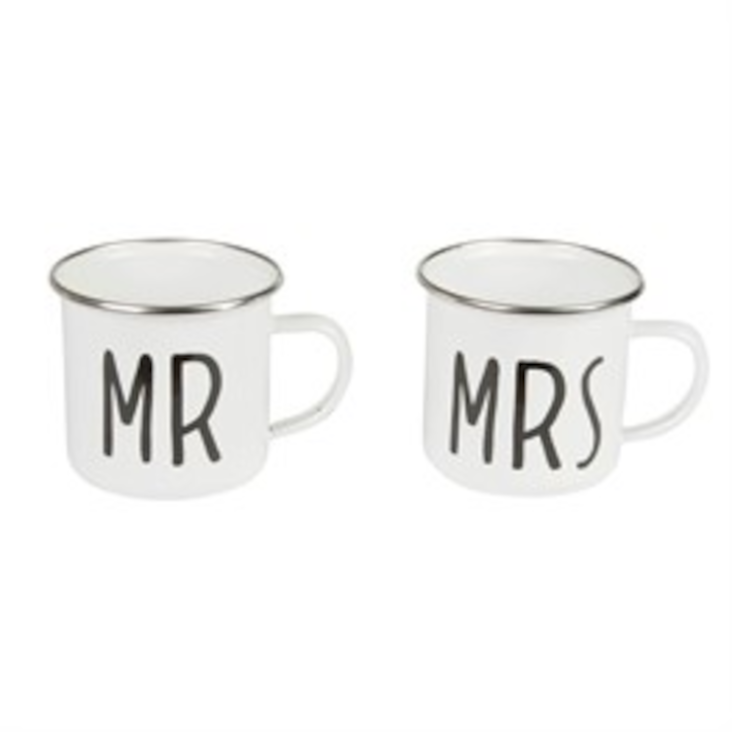 Mr & Mrs Emaille Becher Assortiert