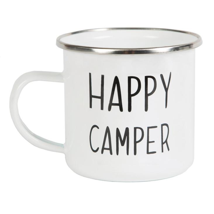 Happy Camper Emaille Tasse