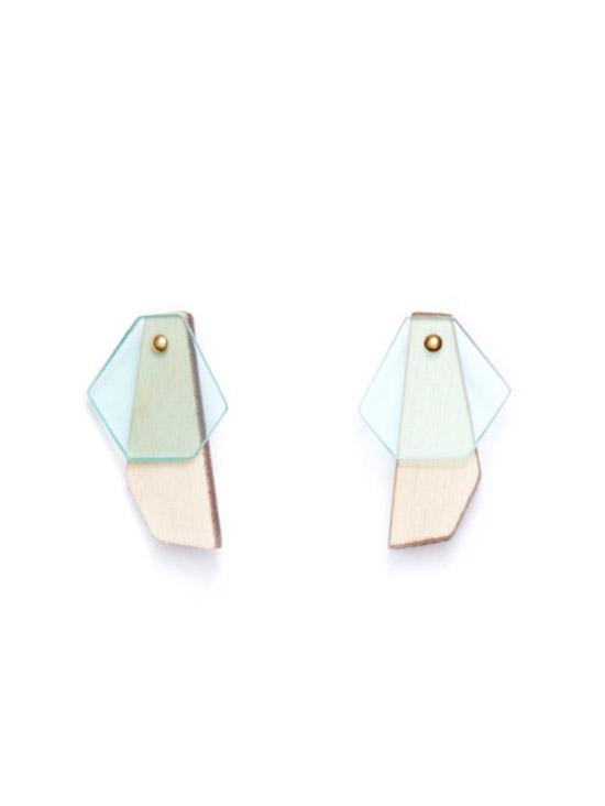 Ohrstecker Holz Mint