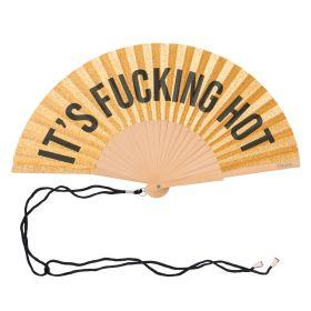 Handfächer HOT Gold Glitter