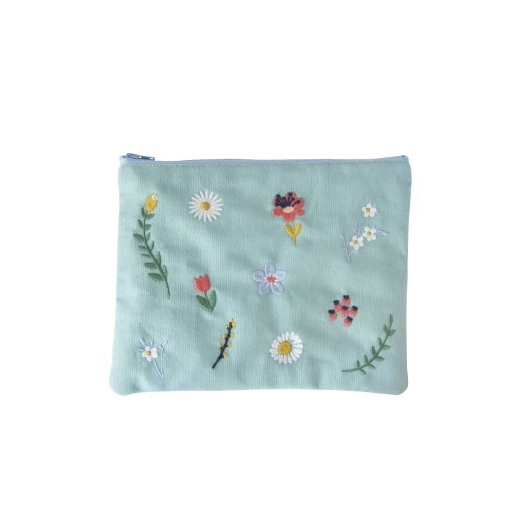 Pouch Embroidered Flowers