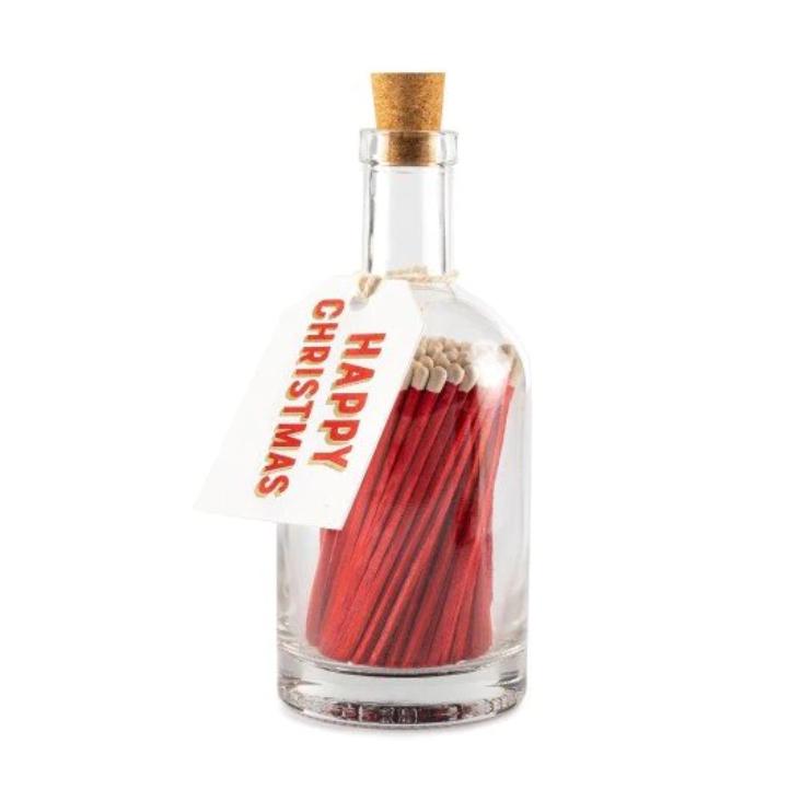 Streichholzflasche - Happy Christmas