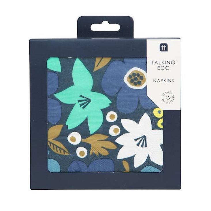 Servietten Geo Floral - Blau