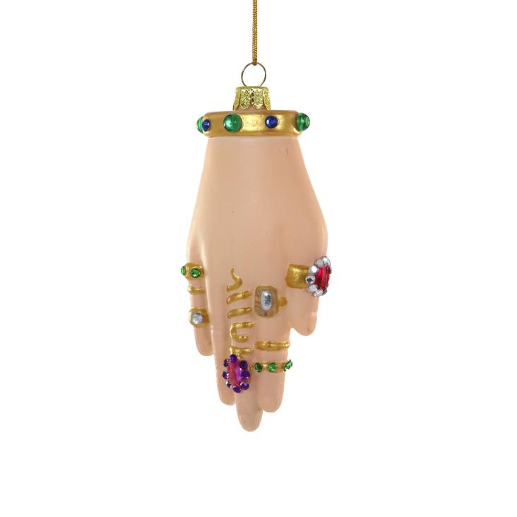 Baumschmuck Hand mit Juwelen