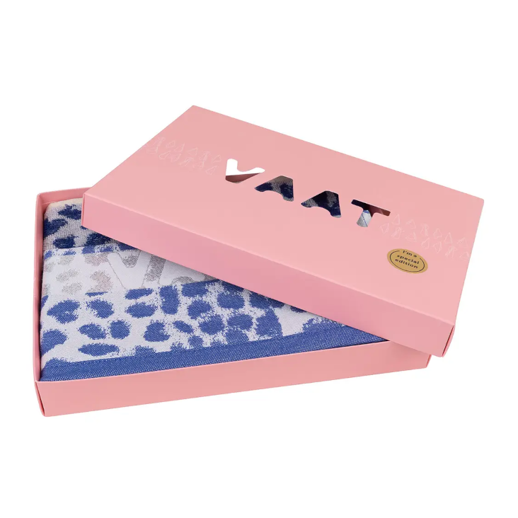 2er Set Tee- und Küchenhandtuch Leopard königsblau