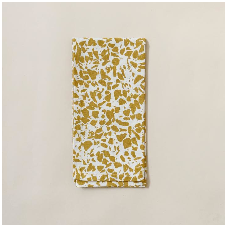 Stoffservietten 4er Set Mustard Terrazzo