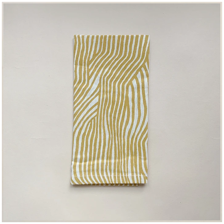 Stoffservietten 4er Set Mustard Wave