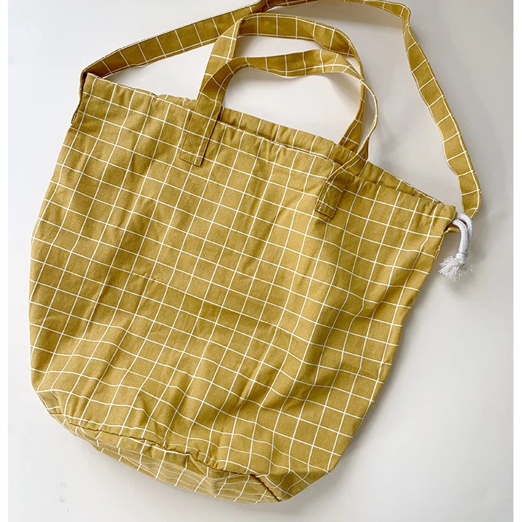 Shopping Bag - Mustard Check
