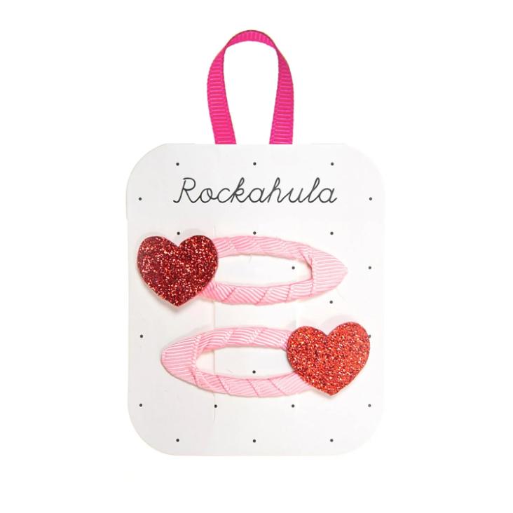 Haarclips - Love Heart Glitter