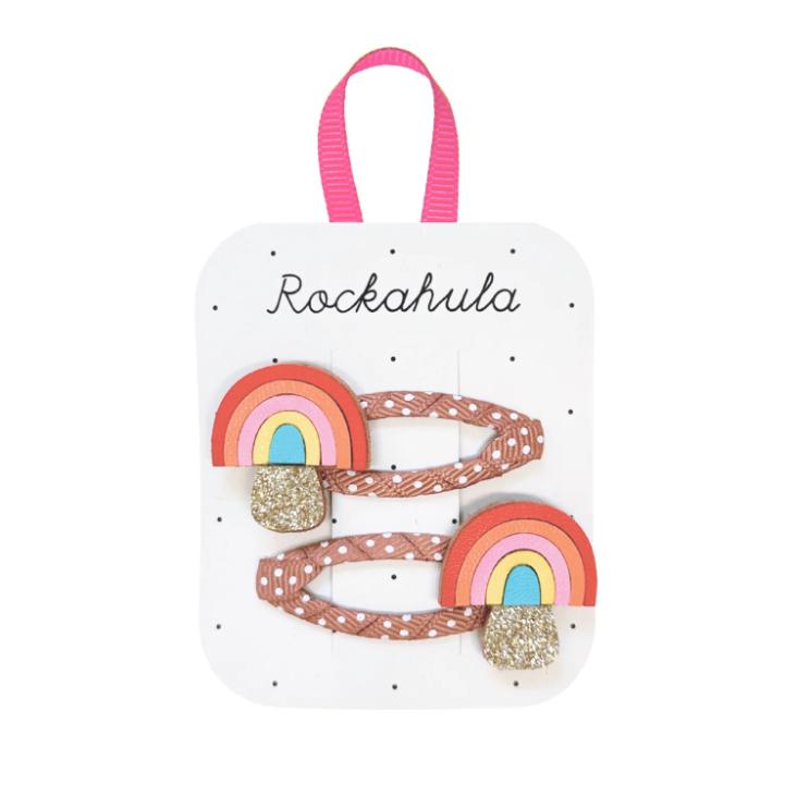 Haarclips Regenbogen-Fliegenpilz