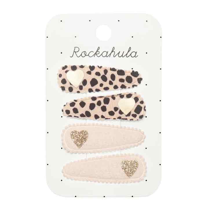 Leopard Heart Fabric Clip - 2 Sets