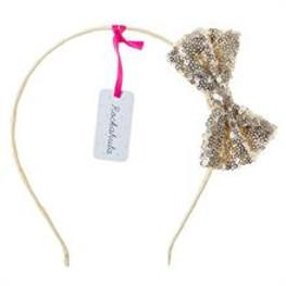Haarreif goldige Glitzerschleife