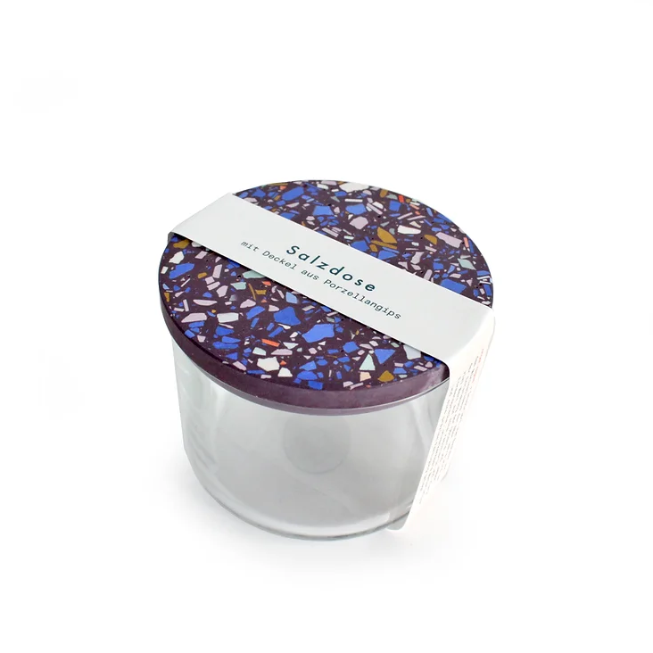 Handmade Salzdose Violett Terrazzo