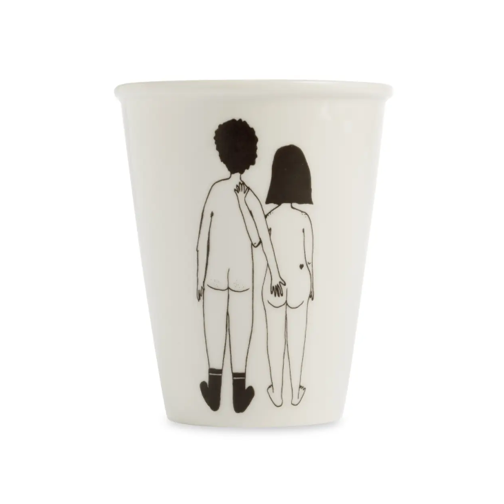 Tasse nacktes Paar Rücken