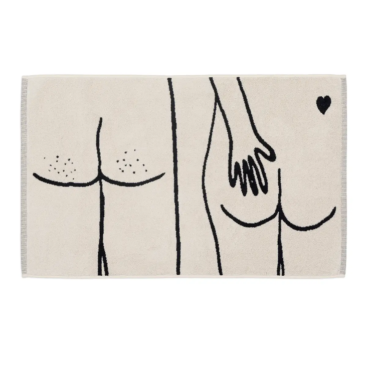 bath mat naked couple back