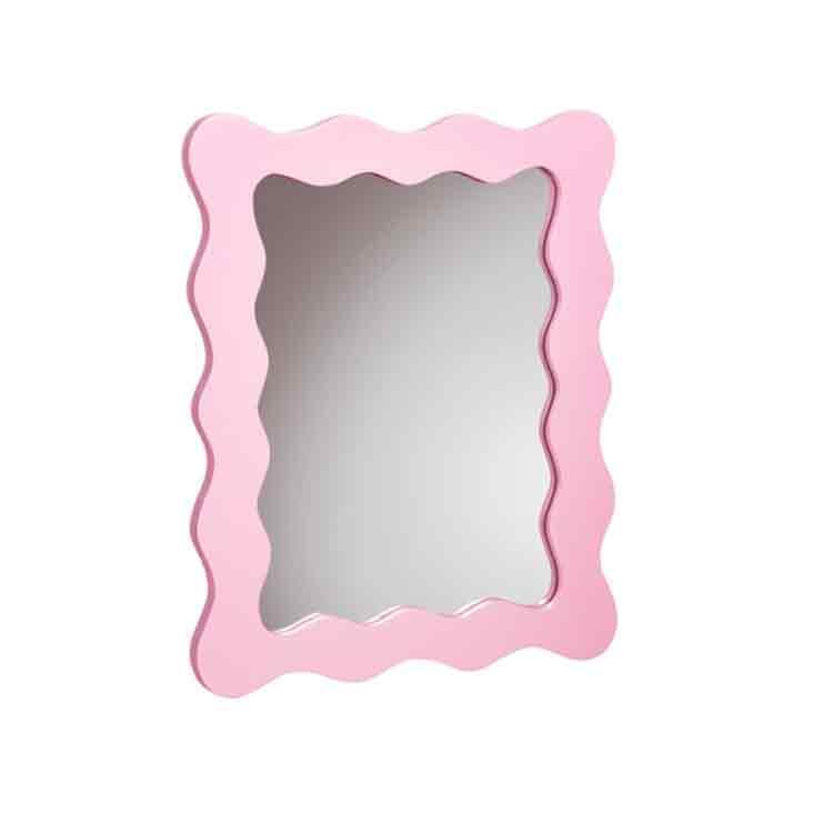 Wiggle Border Mirror Pink