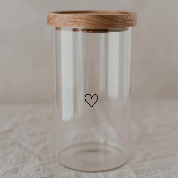 Vorratsglas Herz Schwarz 19 cm