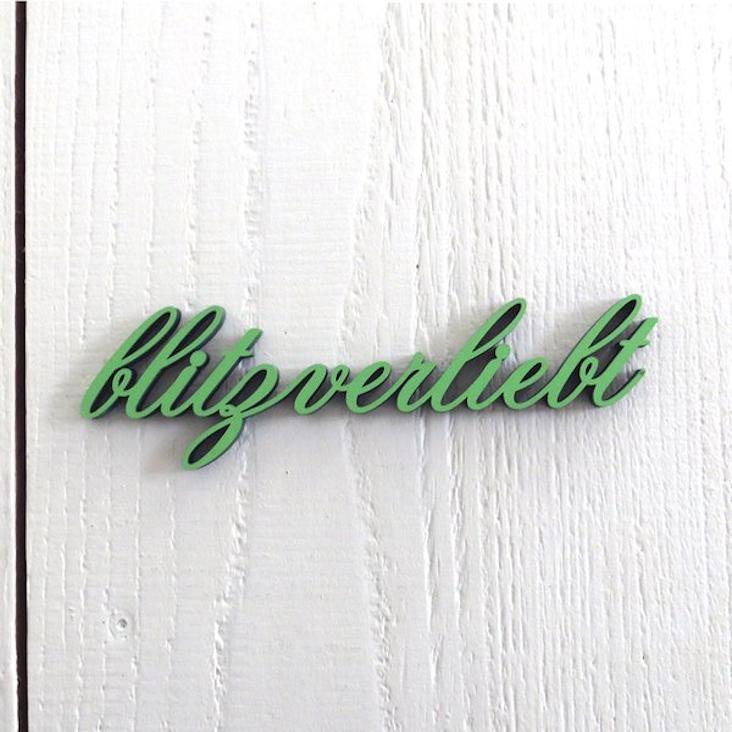 Holzwort blitzverliebt - Lindgrün