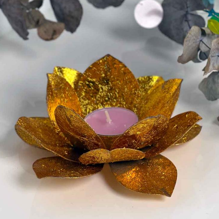 Kerzenhalter Lotus Metallic Shine Gold