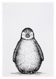 Geschirrtuch weiss, PINGUIN, dunkelgrau