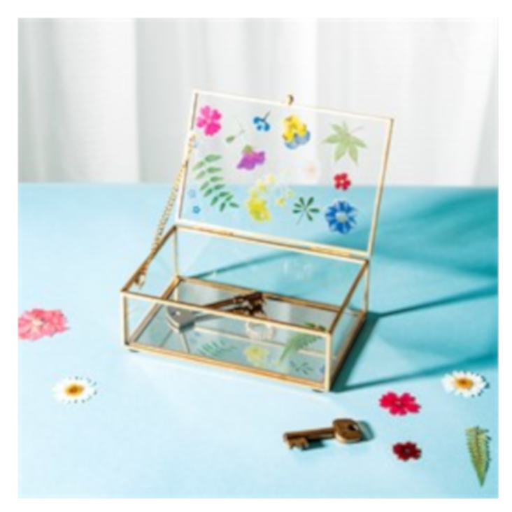 Schmuckdose Glas Blumen