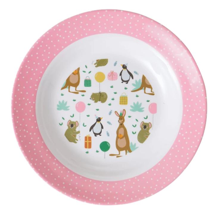 Rice Melamin Kinderteller - Party Animal - Pink