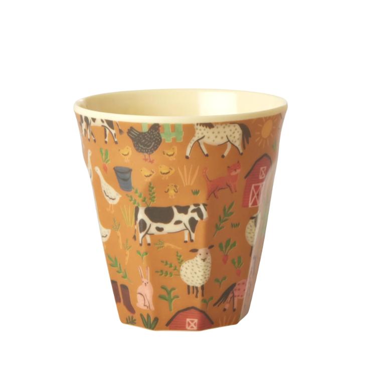 Rice Kinderbecher - Brown Farm Print