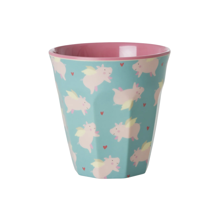 Rice Kinderbecher - Hellblau - Flying Pig Print