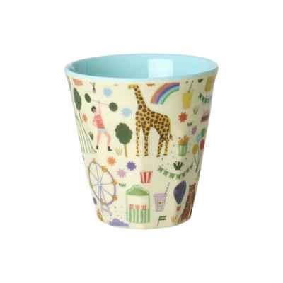 Melamine Kids Cup with Fun Fair Print - Mint - Small