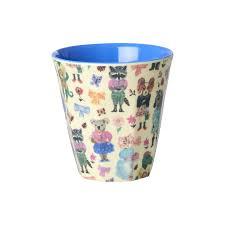 Melamine Kids Cup with Nathalie Lété Print - Blue