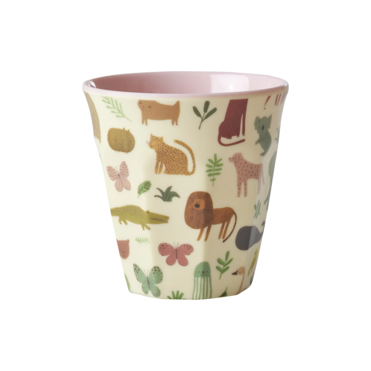 Rice Melamin Kinderbecher - Sweet Jungle Print Pink