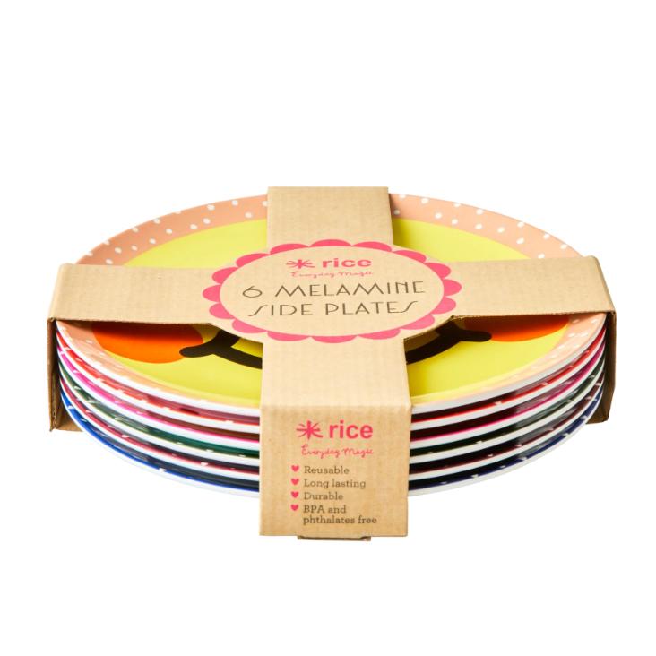Rice Melamin Kinderteller flach - Multi - Kids Face Print