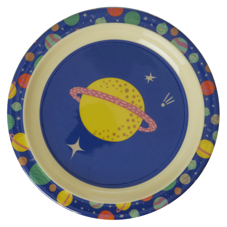 Rice Melamin Kinderteller flach - Galaxy Print