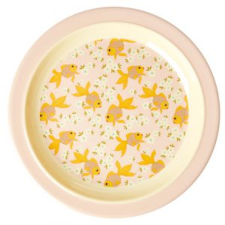 Rice Melamin Kinderteller flach Goldfisch