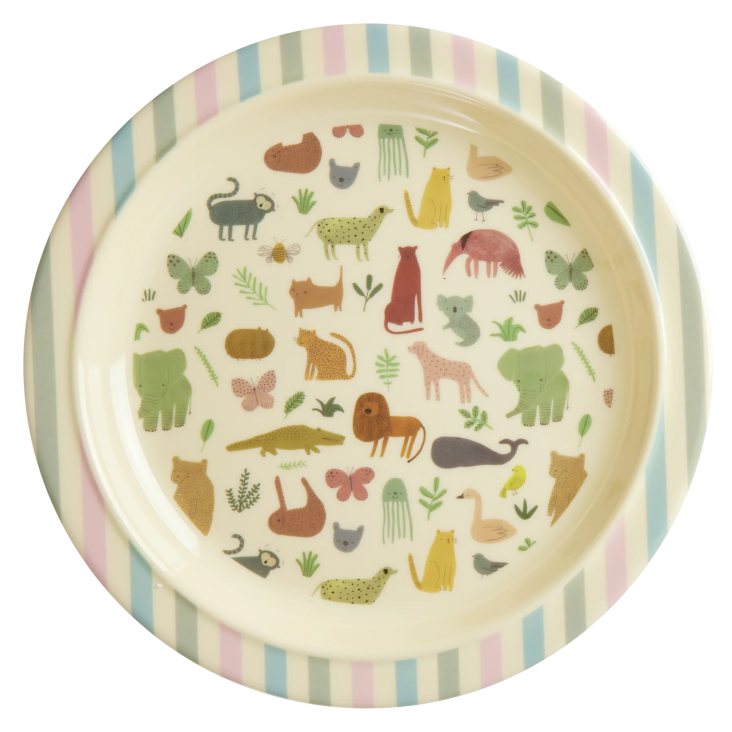 Rice Melamin Kinderteller flach - Sweet Jungle Print