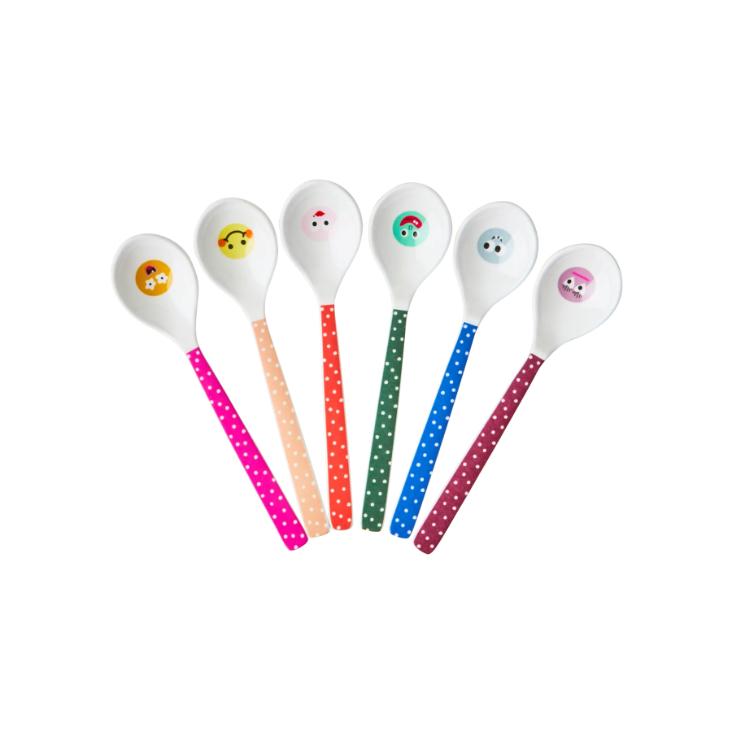 Rice Melamin Löffel 6er Set - Kids Face Prints